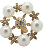 White pearl bold finger rings