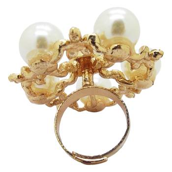 White pearl bold finger rings 2