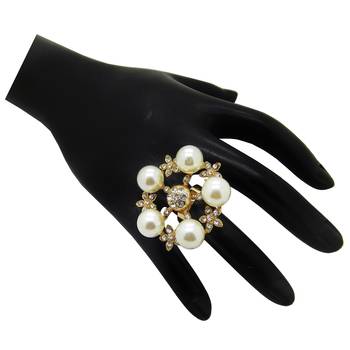 White pearl bold finger rings 3