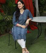 Indigo Handblock Printed Kurta