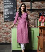 PINK HANDBLOCK PRINTED KURTA