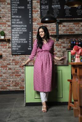 Pink Handblock Printed Kurta 3