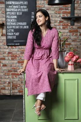 Pink Handblock Printed Kurta 4