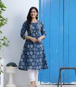 Indigo Handblock Printed Kurta