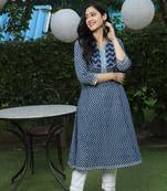 Indigo Handblock Printed Kurta