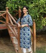 Indigo Handblock Printed Kurta