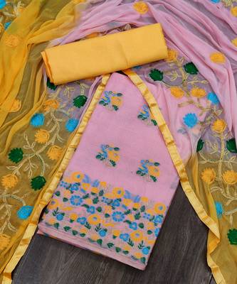 Light-pink jacquard cotton salwar 1