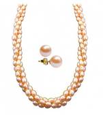 Pink pearl necklaces