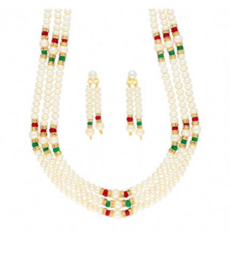Multicolor pearl necklaces