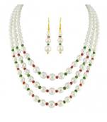 Multicolor pearl necklaces