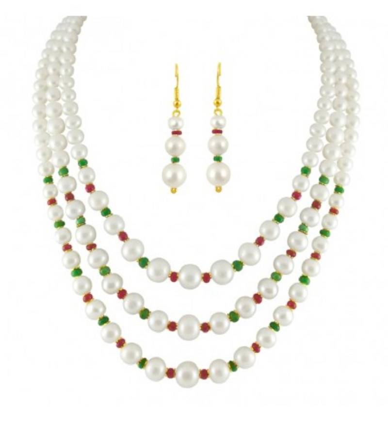 Multicolor pearl necklaces
