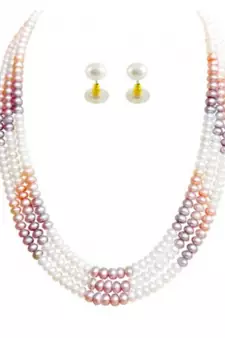 Multicolor pearl necklaces