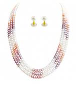 Multicolor pearl necklaces