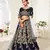Amazing Navy-Blue Heavy Embroidered Velvet Wedding Bridal Lehenga Choli with Dupatta