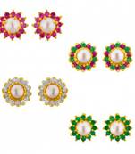 Multicolor pearl studs