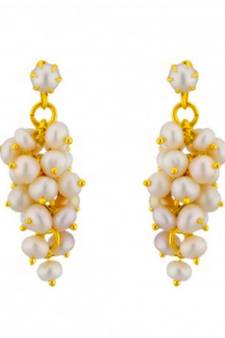 White pearl danglers-drops