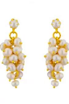 White pearl danglers-drops