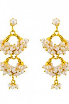 White pearl danglers-drops