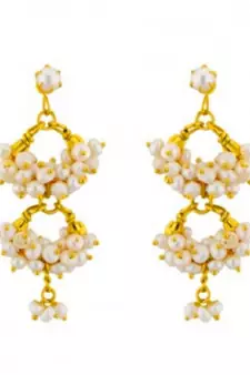 White pearl danglers-drops
