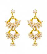 White pearl danglers-drops