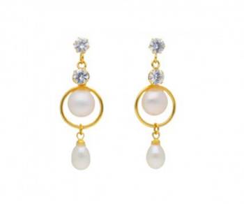 White pearl danglers-drops 1