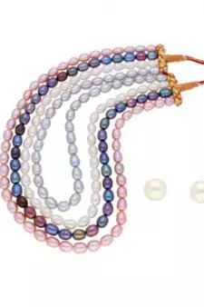 Multicolor pearl necklaces