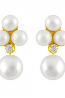 White pearl danglers-drops