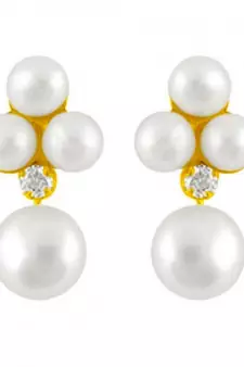 White pearl danglers-drops