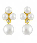 White pearl danglers-drops