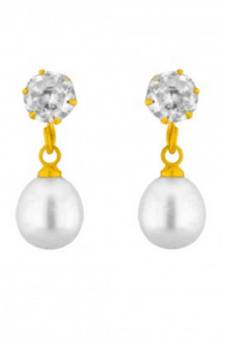 White pearl danglers-drops