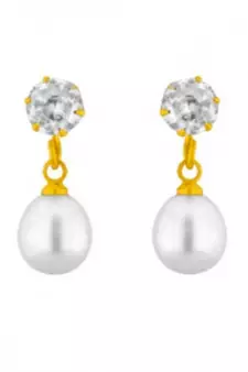 White pearl danglers-drops