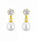 White pearl danglers-drops