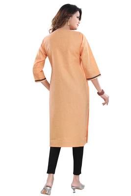 Peach embroidered cotton poly embroidered-kurtis 2