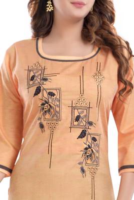 Peach embroidered cotton poly embroidered-kurtis 4