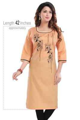 Peach embroidered cotton poly embroidered-kurtis 5
