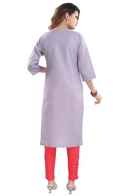 Violet embroidered cotton poly embroidered-kurtis 2
