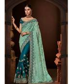 Morepech color handloom silk fabric sky blue lurex tissue fabric