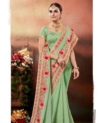 Pista Color Georgette Saree 2