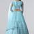 Sky Blue Embroidered Net Semi Stitched Lehenga