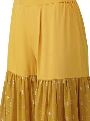 Mustard printed georgette kurta-sets 4