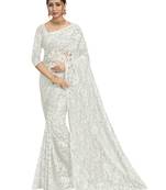 White brasso brasso saree with blouse