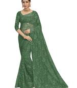Green brasso brasso saree with blouse