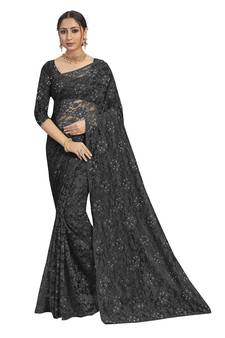 Black brasso brasso saree with blouse