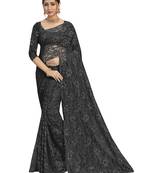 Black brasso brasso saree with blouse