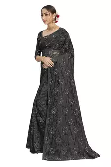 Black brasso brasso saree with blouse