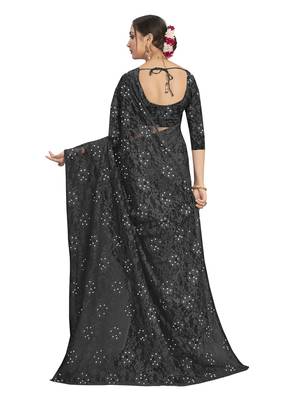 Black brasso brasso saree with blouse 3