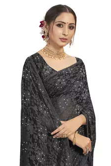 Black brasso brasso saree with blouse