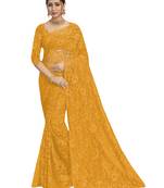 Yellow brasso brasso saree with blouse