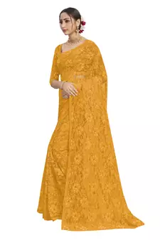 Yellow brasso brasso saree with blouse