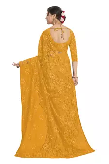 Yellow brasso brasso saree with blouse